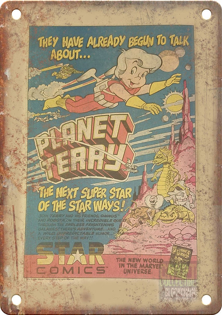 Planet Terry Comic Book Ad Metal Sign