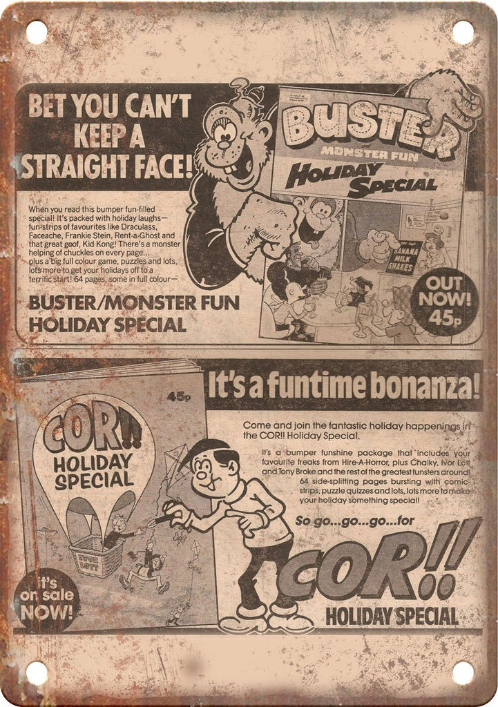 Buster Monster Fun Comic Book Ad Metal Sign