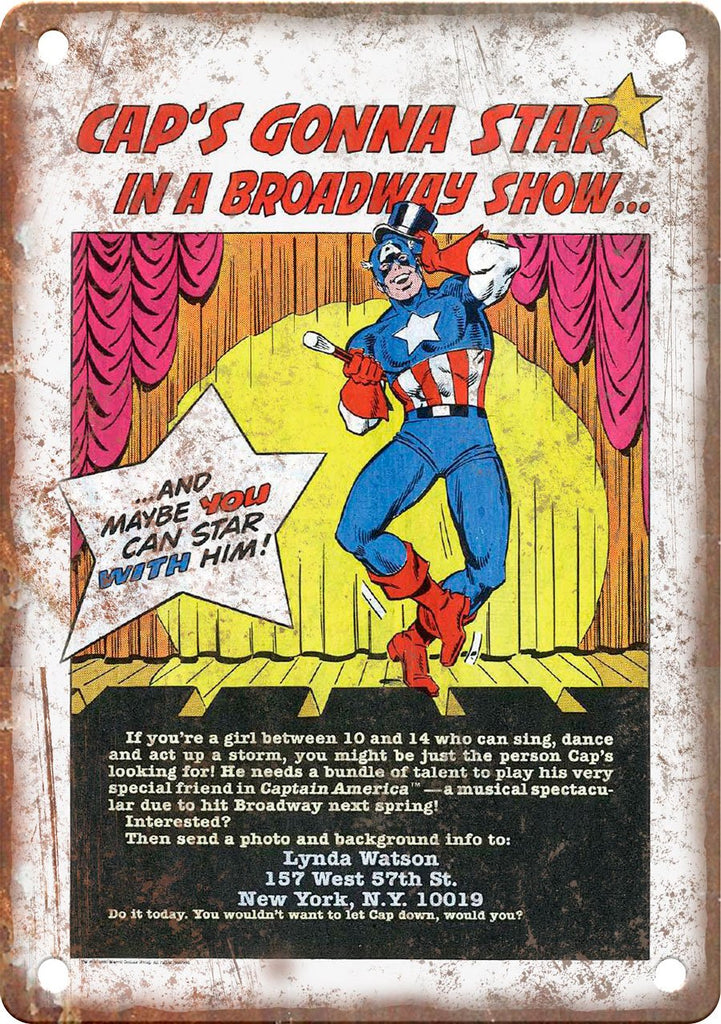 Boadway Show Superhero Comic Book Ad Metal Sign