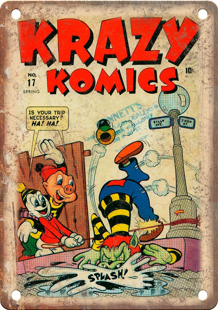 Krazy Komics NO. 17 Comic Cover Metal Sign