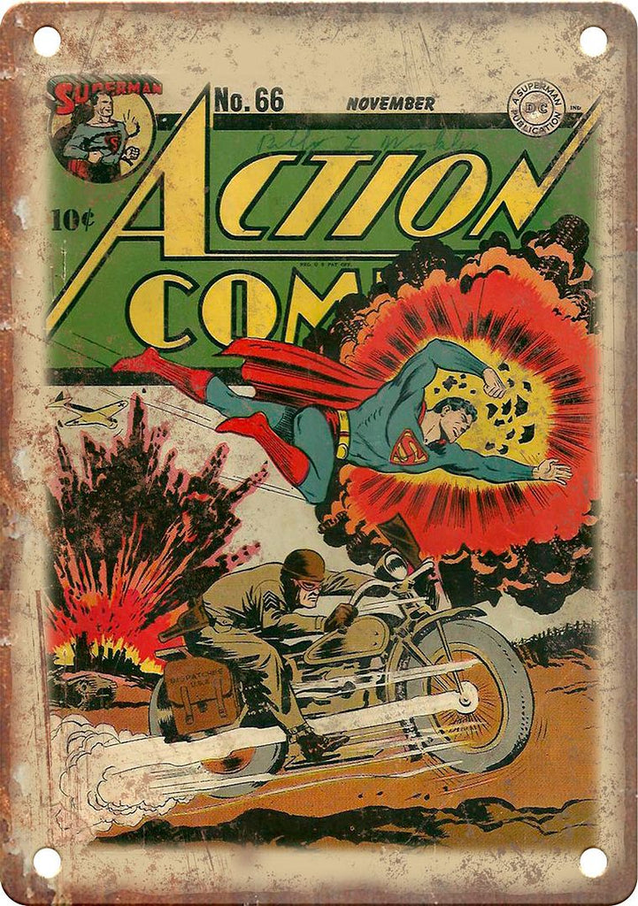 Action Comics No. 66 Cover Art Metal Sign