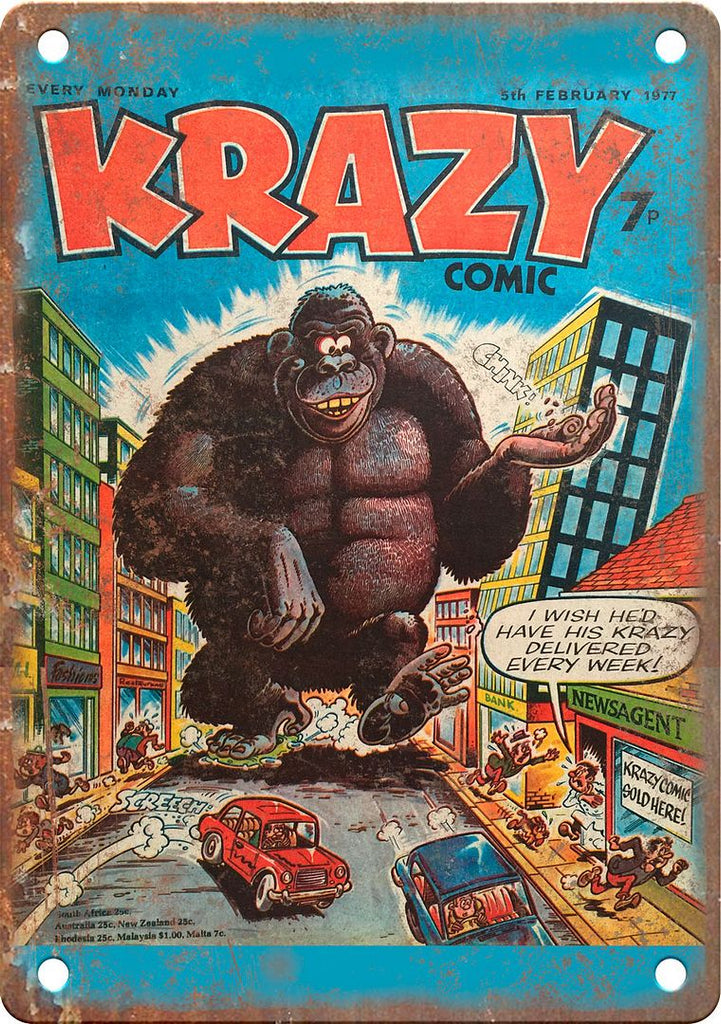 Krazy Comics Vintage Comic Cover Art Metal Sign