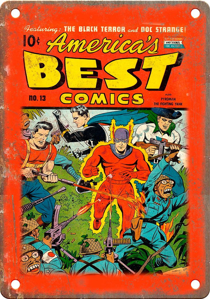 Americas Best Comics Vintage Comic Art Metal Sign