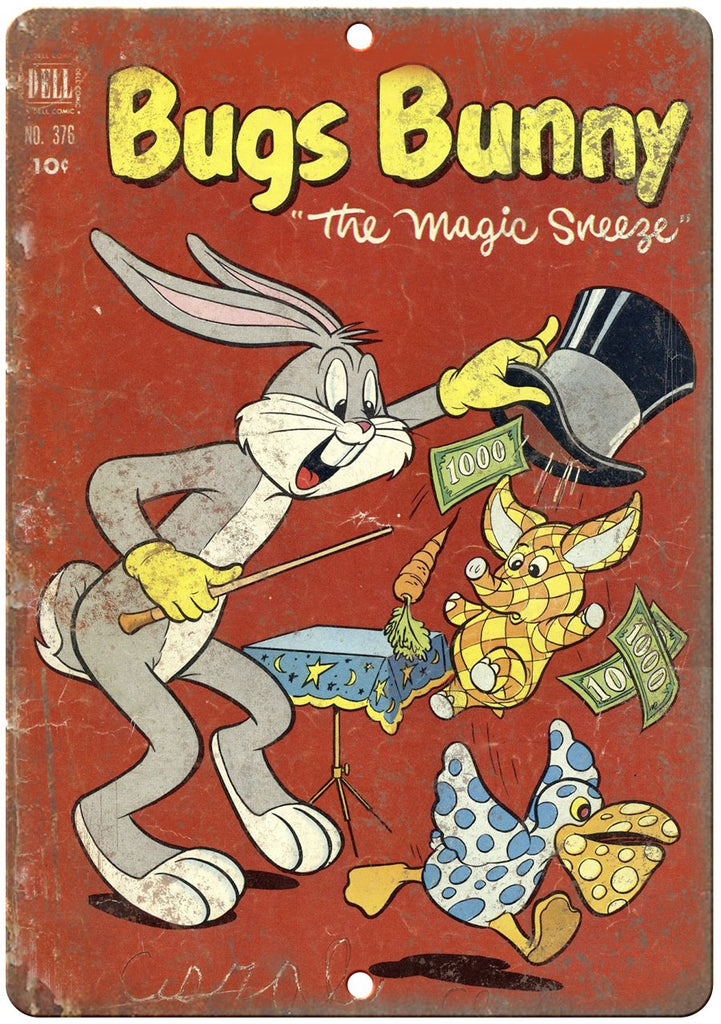 Bugs Bunny Magic Sneeze Dell Comic Metal Sign