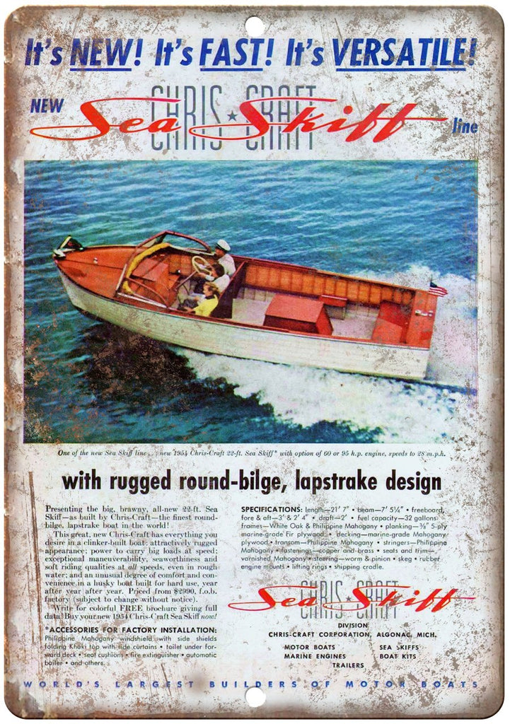 Sea Shift Boating Vintage Ad Metal Sign