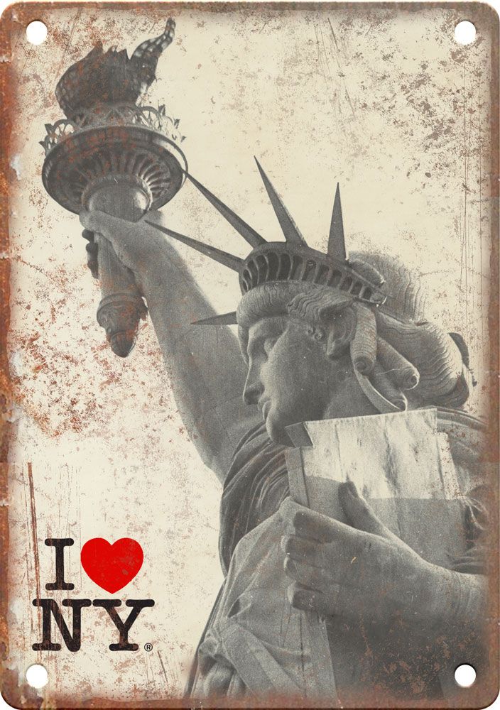 Metal Sign Statue of Liberty New York Vintage Look Reproduction