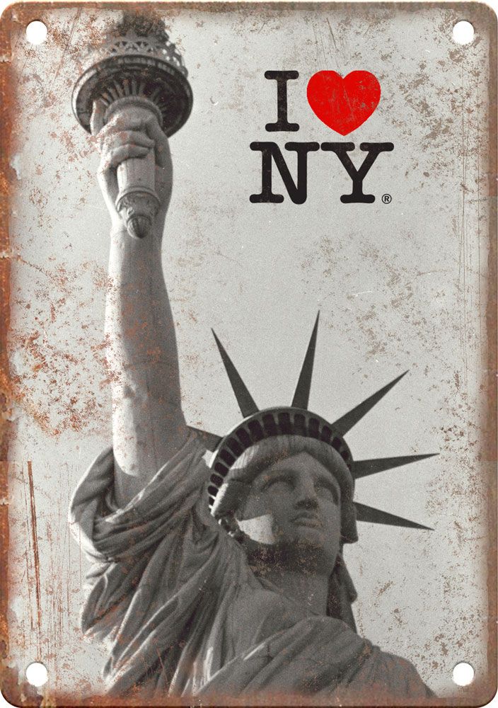 Metal Sign Statue of Liberty New York Vintage Look