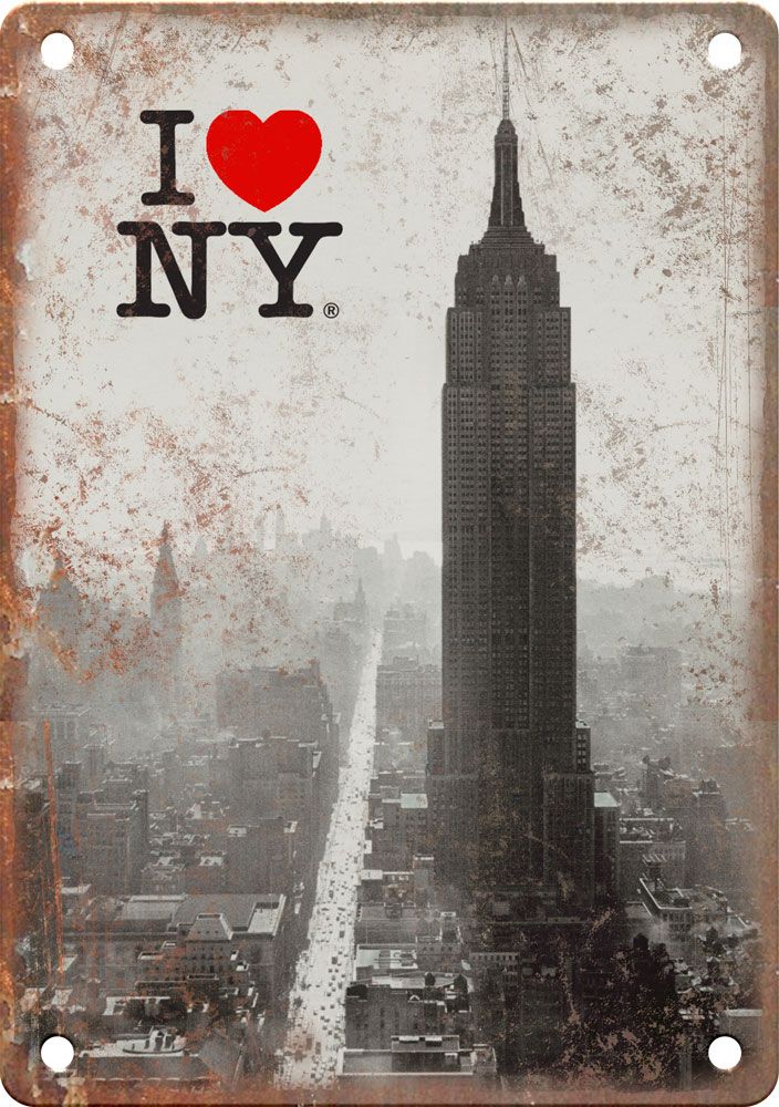 Metal Sign Empire State Building Vintage Look Reproduction