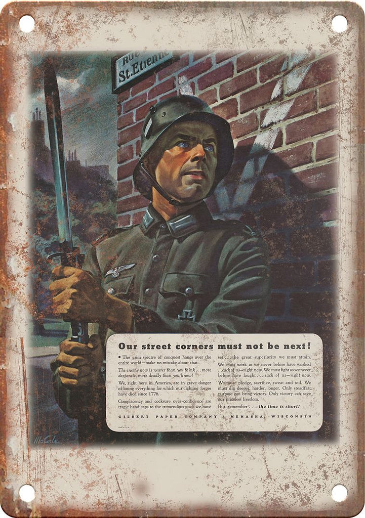 Nazi WWII Propaganda Poster Reproduction Metal Sign