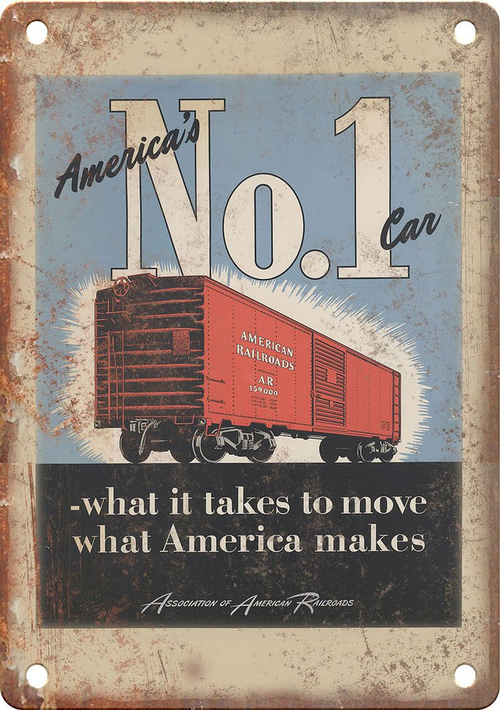 Association American Railroad WWII Poster Reproduction Metal Sign