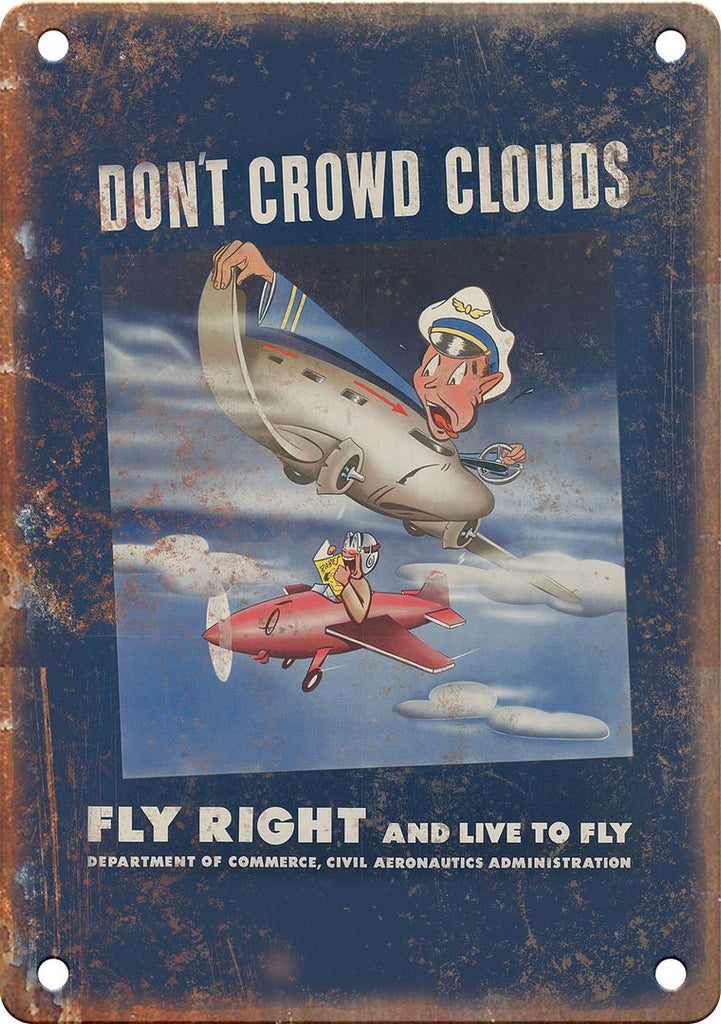 Aeronautics WWII Propaganda Poster Reproduction Metal Sign