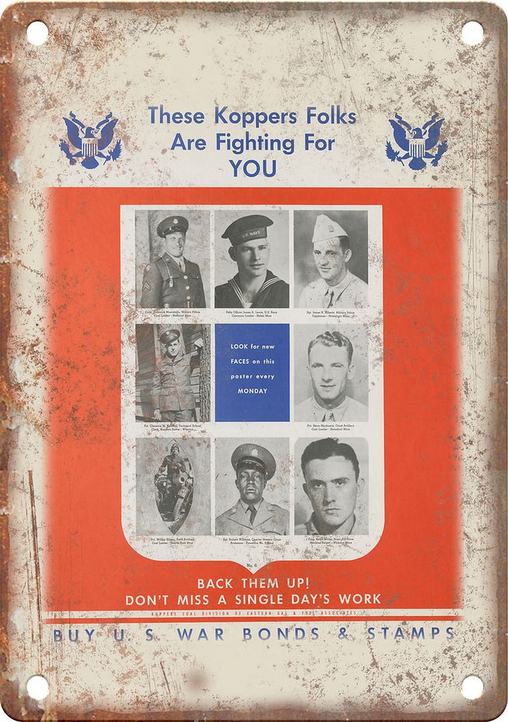 Buy War Bonds WWII Propaganda Poster Reproduction Metal Sign