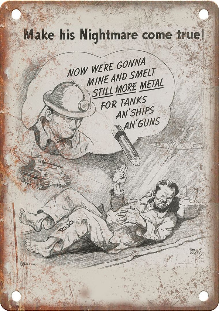 Save Metal WWII Propaganda Poster Reproduction Metal Sign