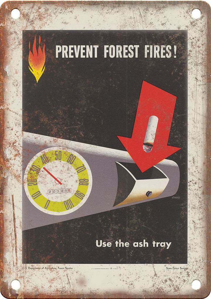 Forest Fires WWII Propaganda Poster Reproduction Metal Sign