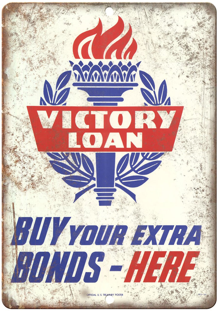 Victory Loan War Bonds Treasury Poster Metal Sign