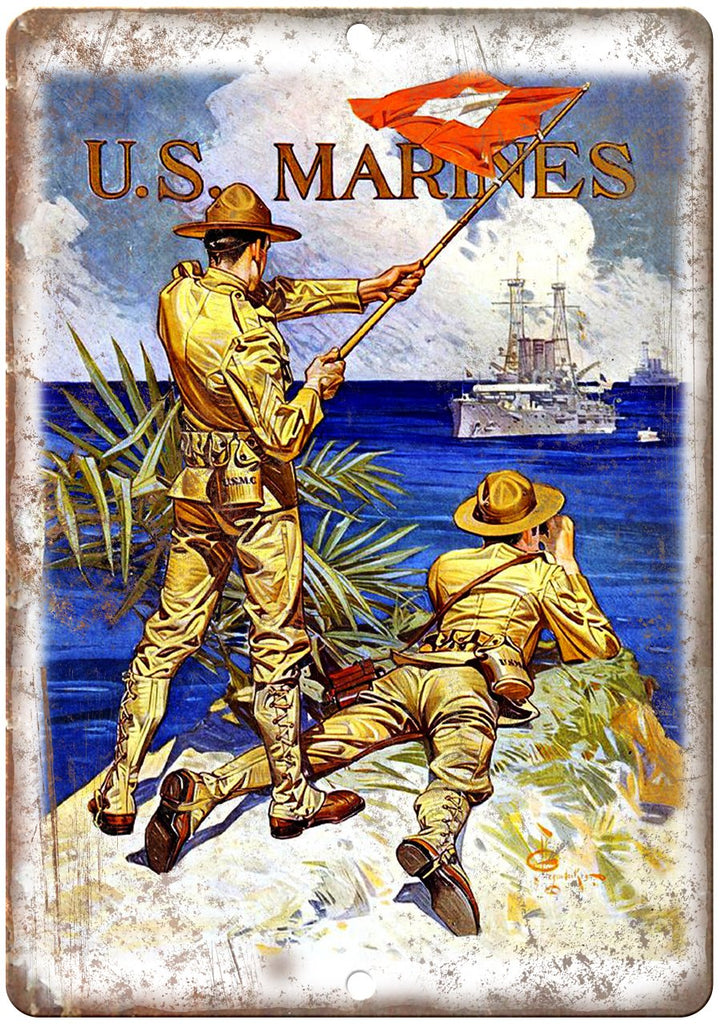 US Marine Core Vintage Poster Art Metal Sign