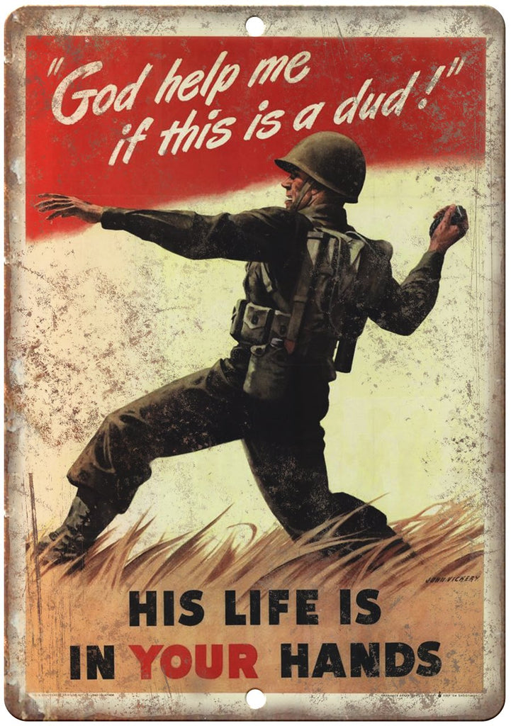 Vintage War Poster Art Marine Core Metal Sign