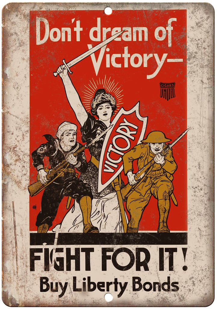 US Liberty Bonds Wartime Poster Art Metal Sign
