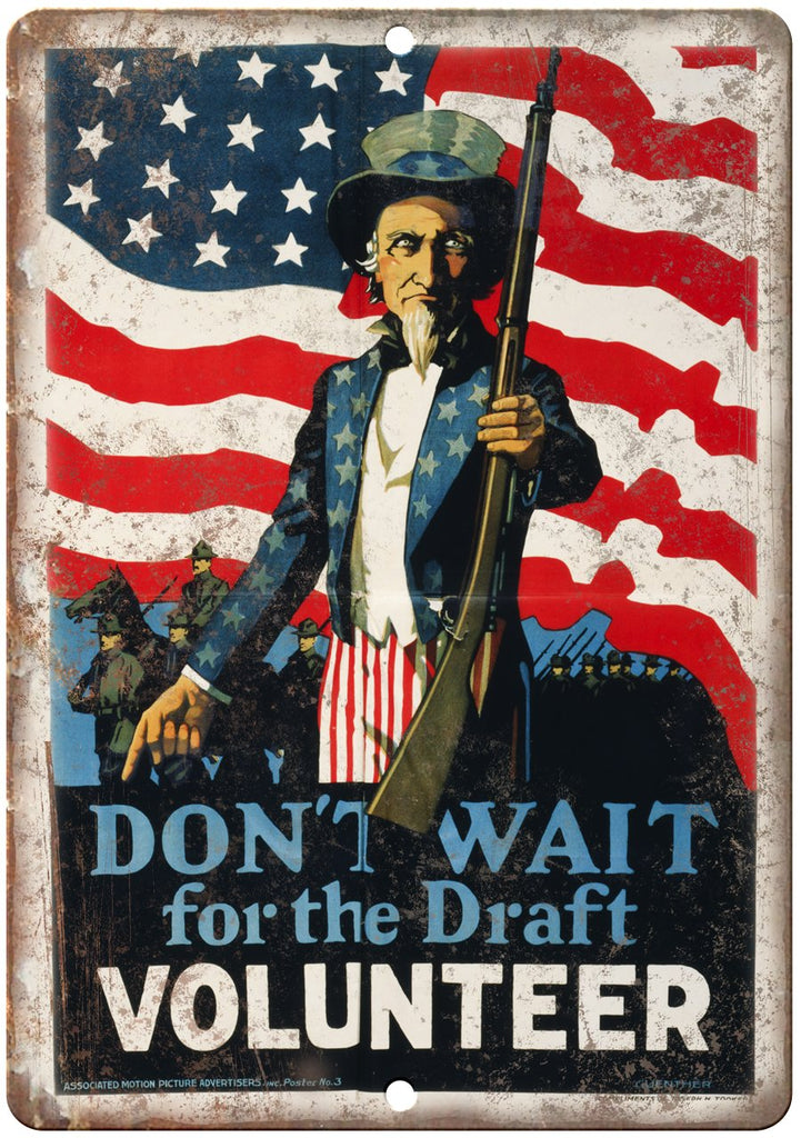 America Serviceman War Draft Poster Art Metal Sign