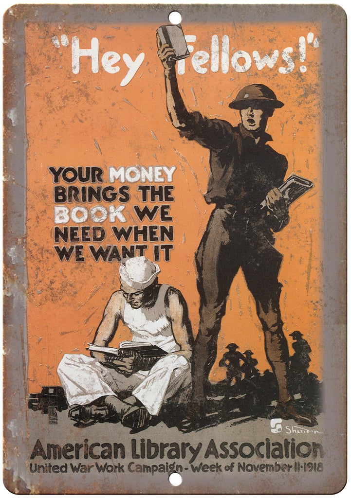 American Library Association War Poster Art Metal Sign