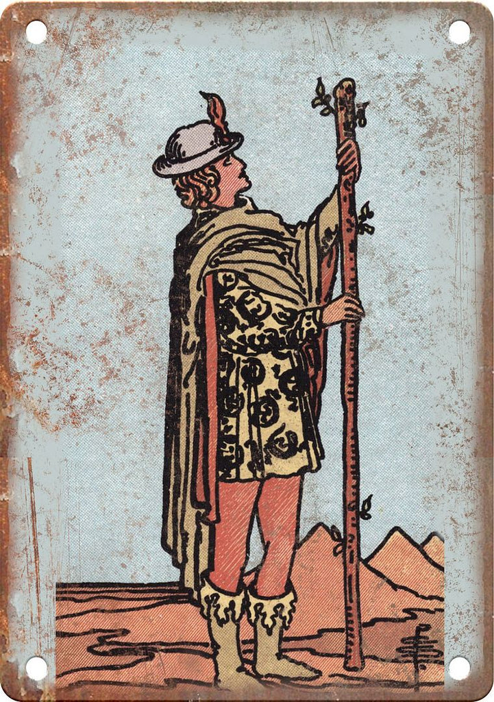 Minor Arcana Page of Wands Metal Sign