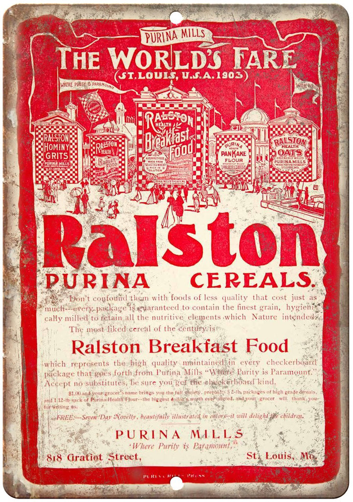 Ralston Purina Cereals Vintage Food Metal Sign