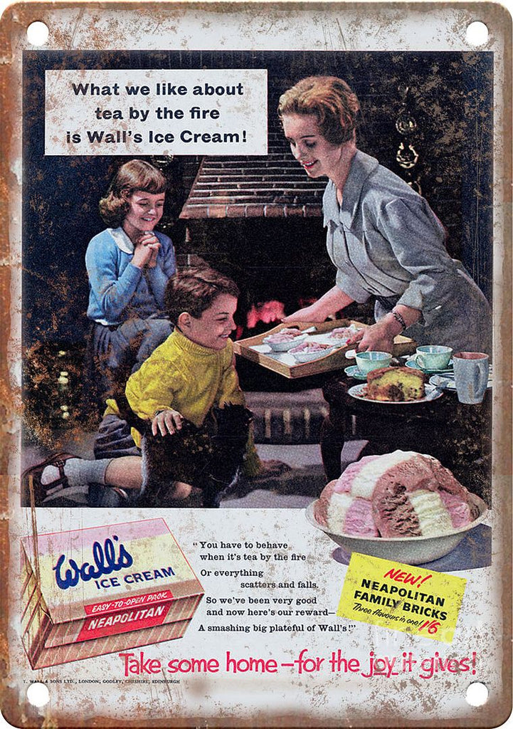 Walls Ice Cream Vintage Ad Metal Sign