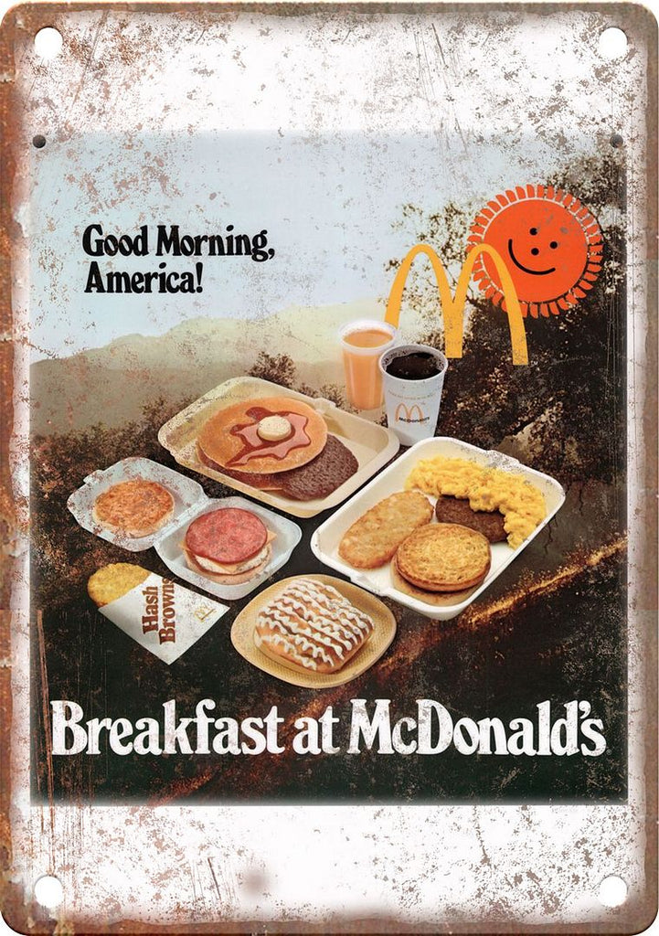 McDonalds Vintage Breakfast Ad Metal Sign