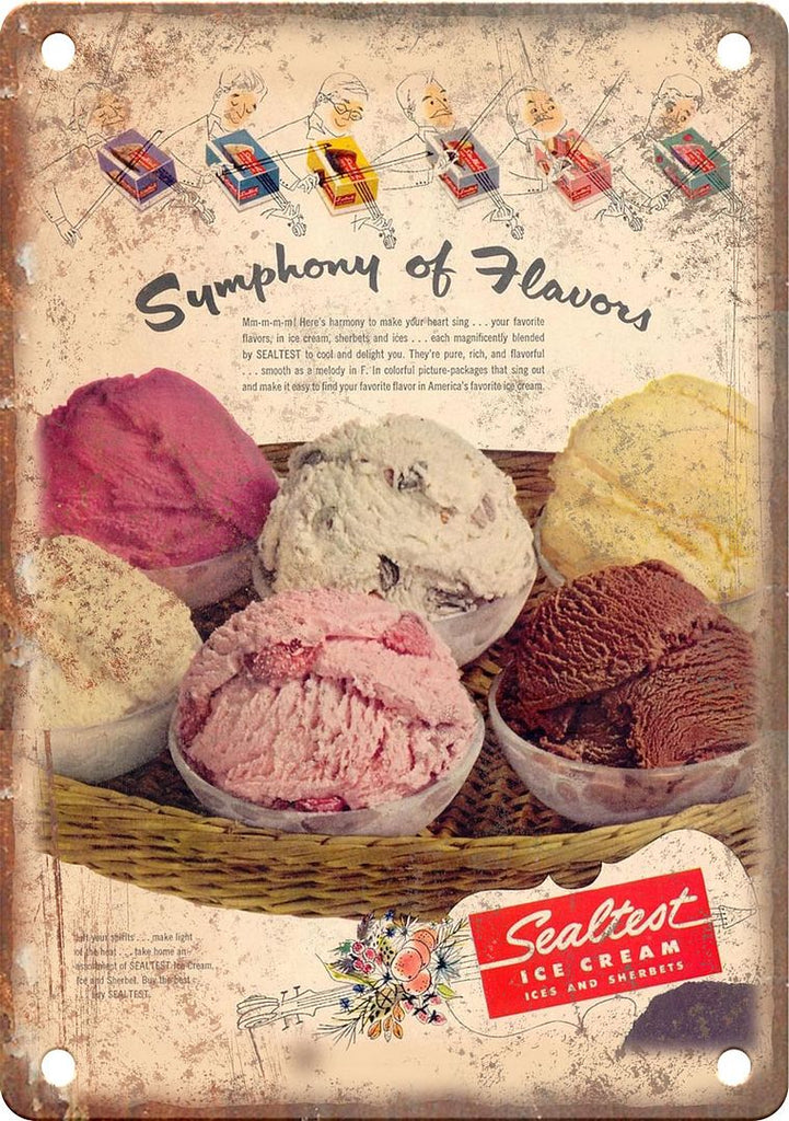 Sealtest Ice Cream Vintage Ad Metal Sign