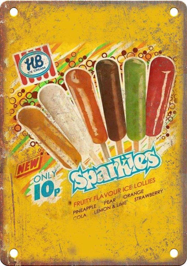 HB Ice Cream Sparkles Vintage Ad Metal Sign