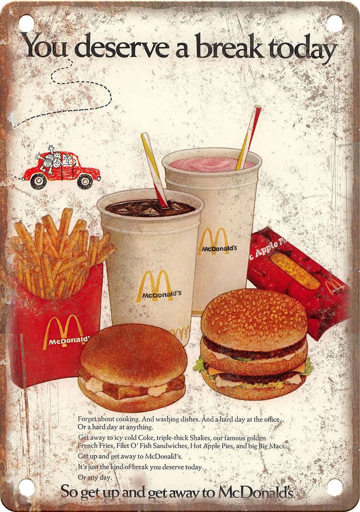 McDonalds Vintage Advertisment Metal Sign