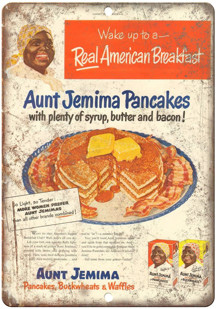 Aunt Jemima Pancake Waffle Mix Metal Sign