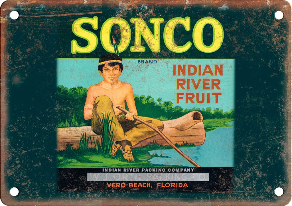 Sonco Indian River Fruit Metal Sign