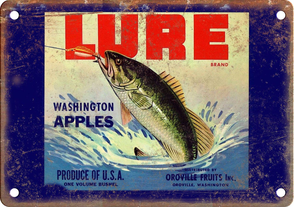 Lure Washington Apples Label Metal Sign