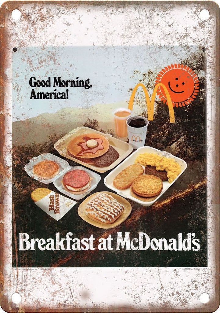 McDonald's Breakfast American Ad Metal Sign