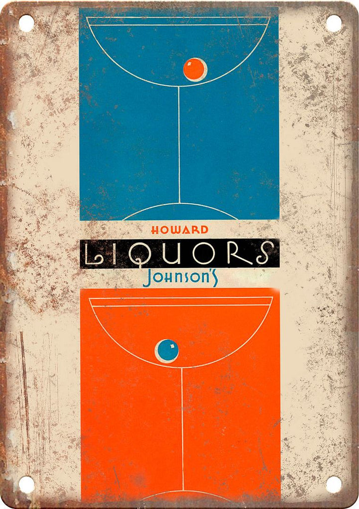 Howard Johnson Liquors Vintage Ad Metal Sign