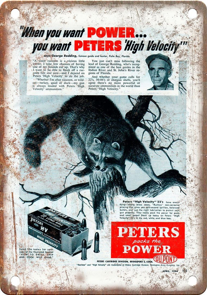Peters Shotgun High Velocity Ammunition Metal Sign