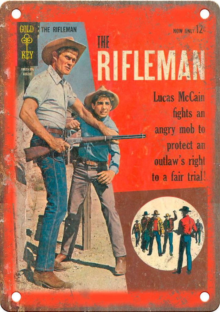 The Rifleman Vintage Comic Cover Metal Sign