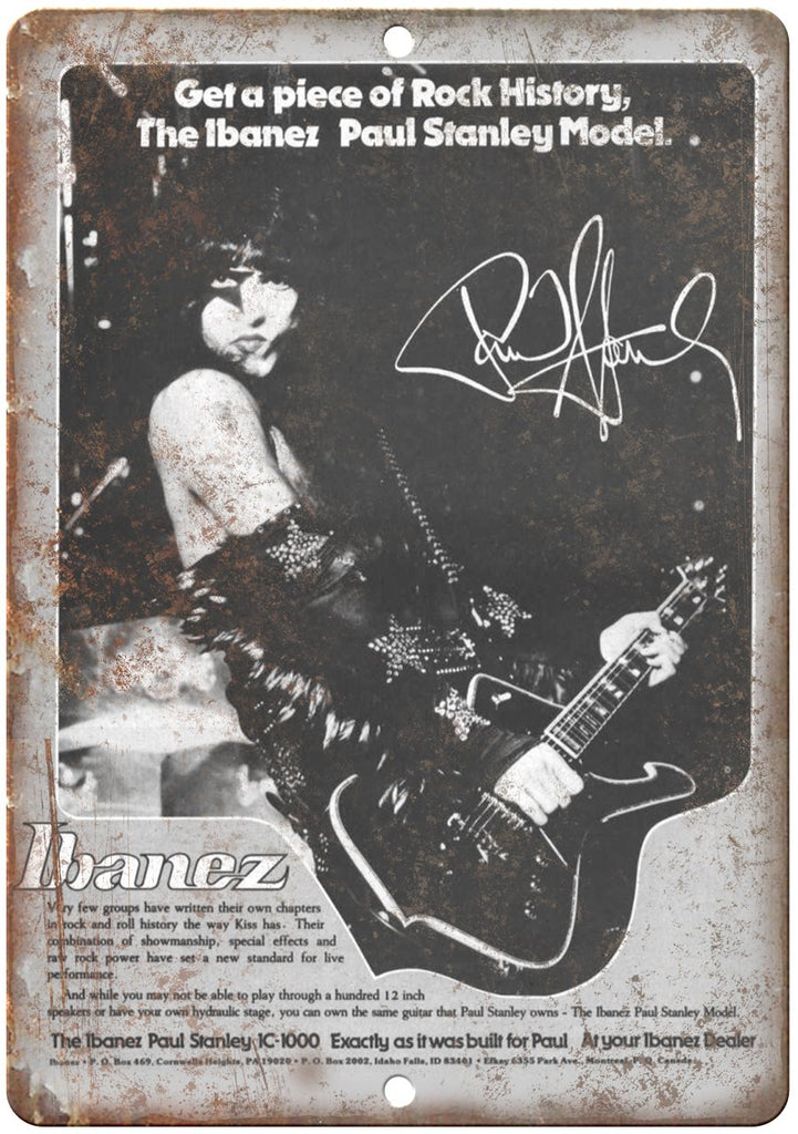 Ibanez Guitar Paul Stanley  KISS 1C-1000 Metal Sign