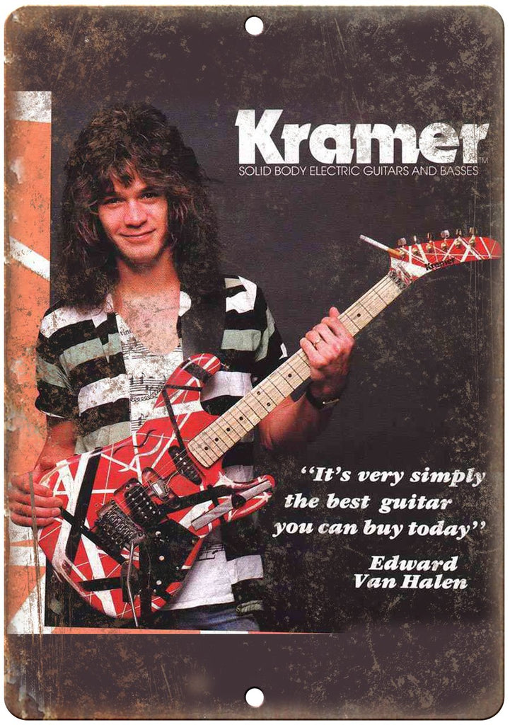 Copy of Kramer Electric Guitar Eddie Van Halen Ad Metal Sign