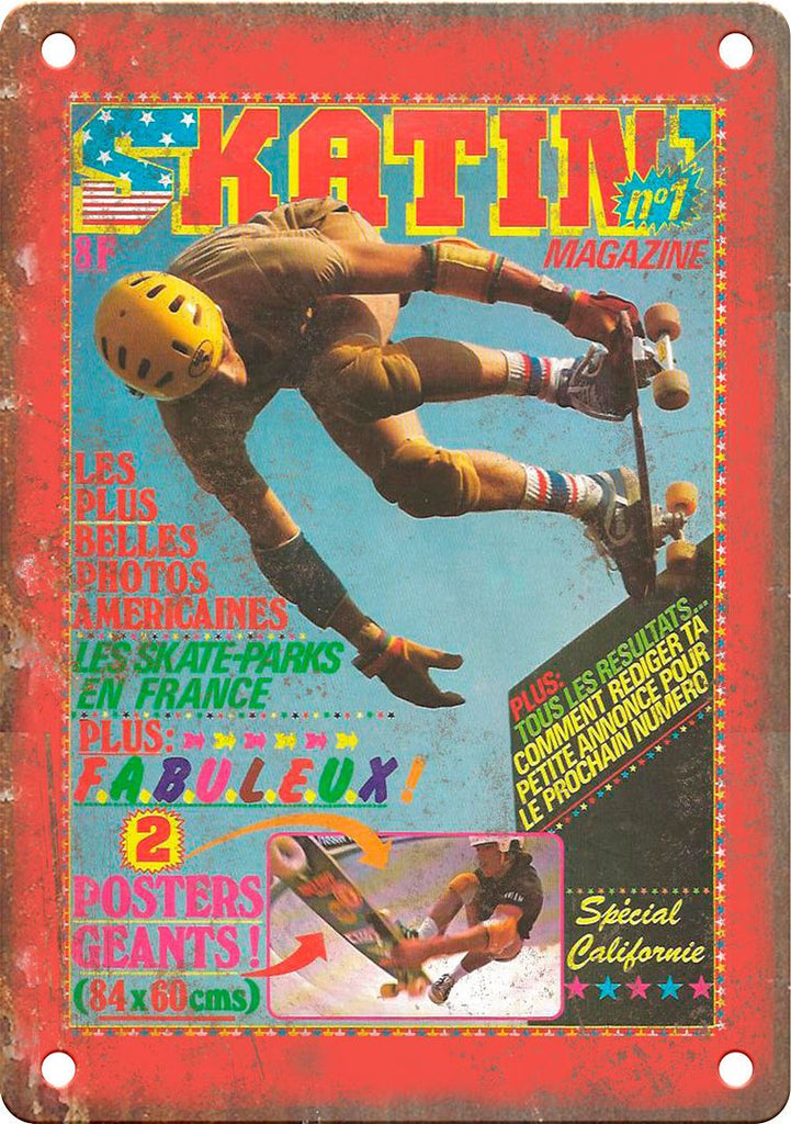 Vintage Skatin' Magazine Metal Sign