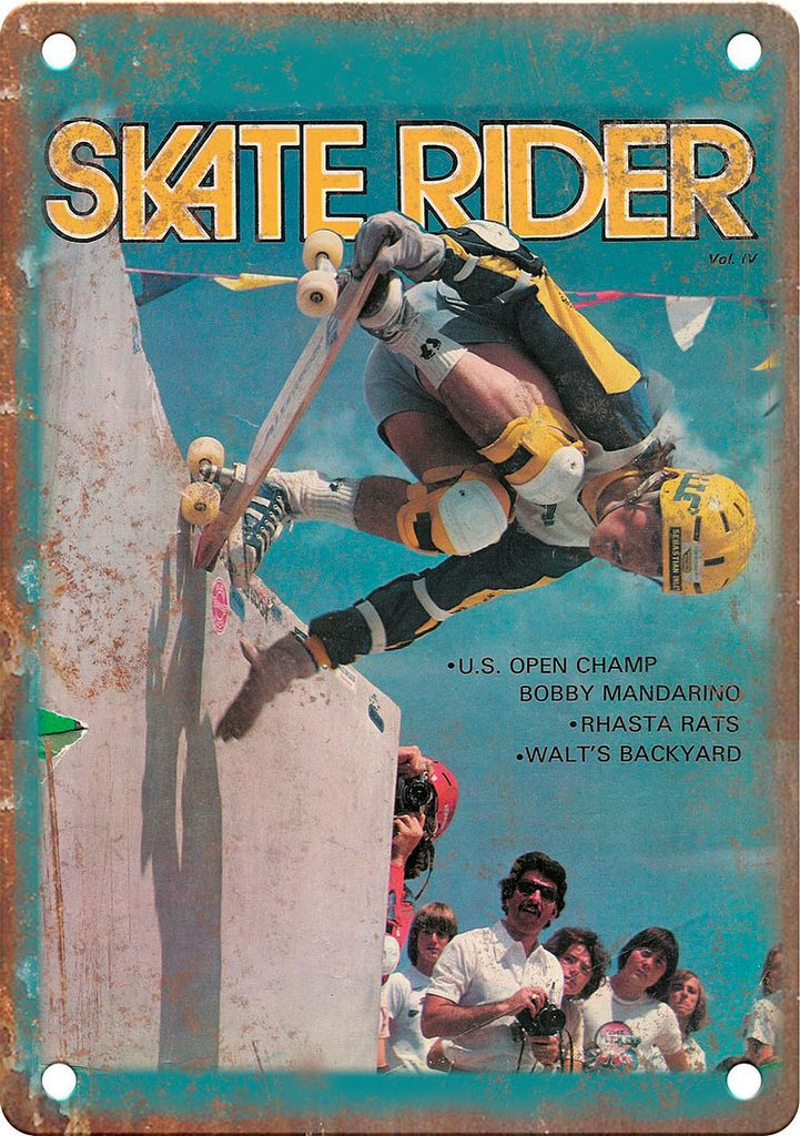 Skate Rider Retro Magazine Metal Sign