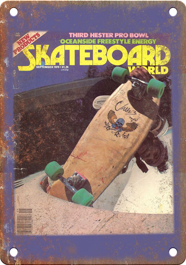 1978 Skateboard World Retro Magazine Cover Metal Sign Rusty Walls