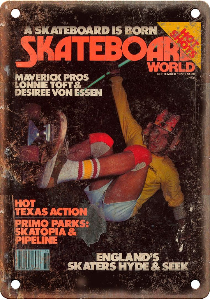 1977 Skateboard World Retro Magazine Cover Metal Sign