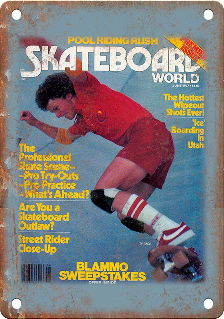 1977 Skateboard World Retro Magazine Cover Metal Sign