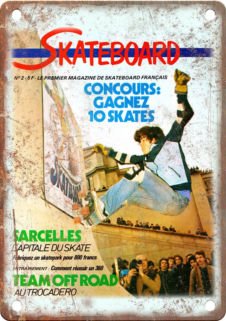 Vintage Skateboard Magazine Cover Metal Sign
