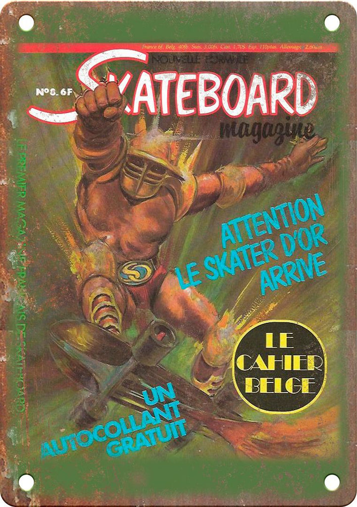Vintage Skateboard Magazine Cover Metal Sign