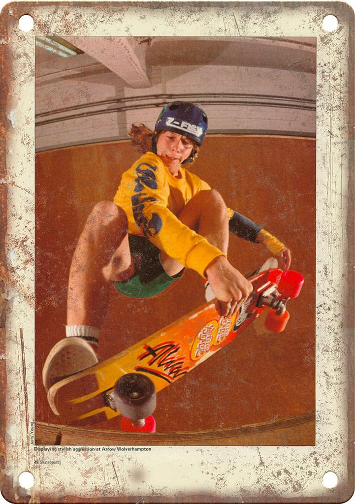 Vintage Skateboard Photo Metal Sign