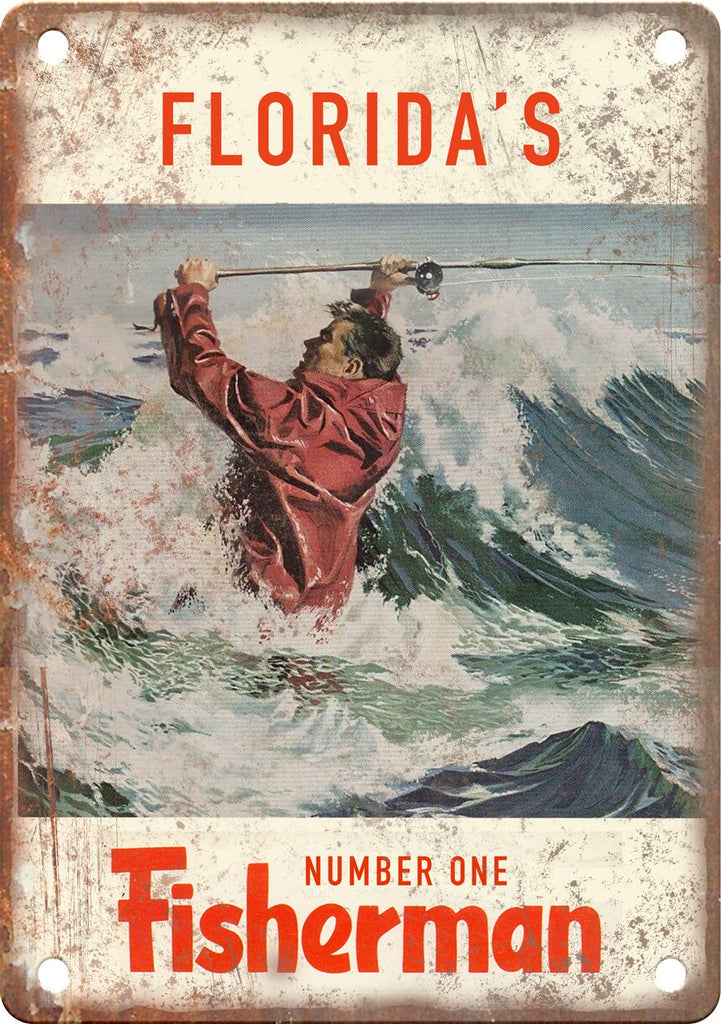 Florida's Number One Fisherman (Saltwater) Metal Sign