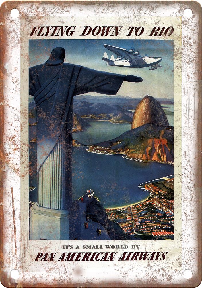 Vintage Rio Brazil Travel Poster Reproduction Metal Sign T377